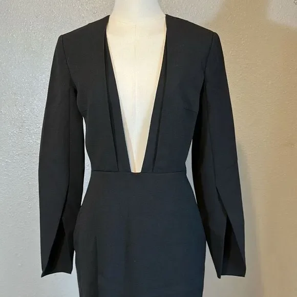 NEW Protagonist Elegant Black midi Dress  size 2 - Picture 3 of 14